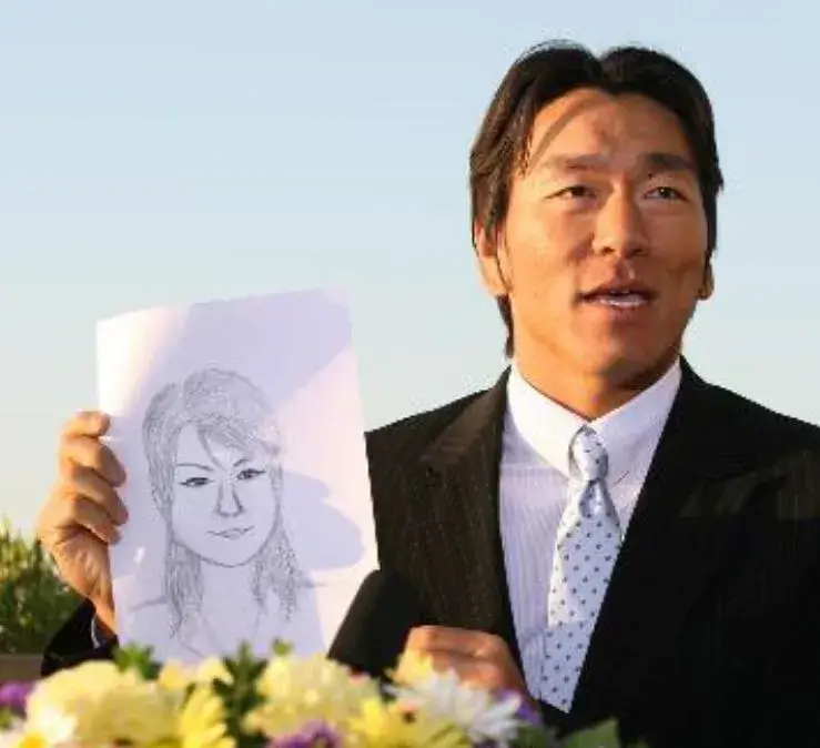 結婚した奥さんの似顔絵を披露する松井秀喜